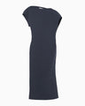 Double Jersey Asymmetric Dress - navy