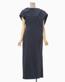 Double Jersey Asymmetric Dress - navy
