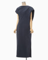 Double Jersey Asymmetric Dress - navy