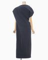 Double Jersey Asymmetric Dress - navy