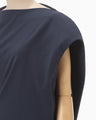 Double Jersey Asymmetric Dress - navy