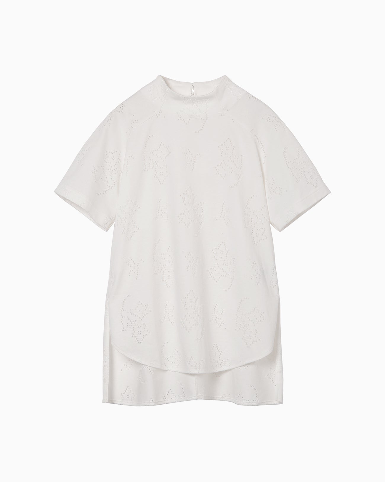 Eyelet Jersey Jacquard Top - white