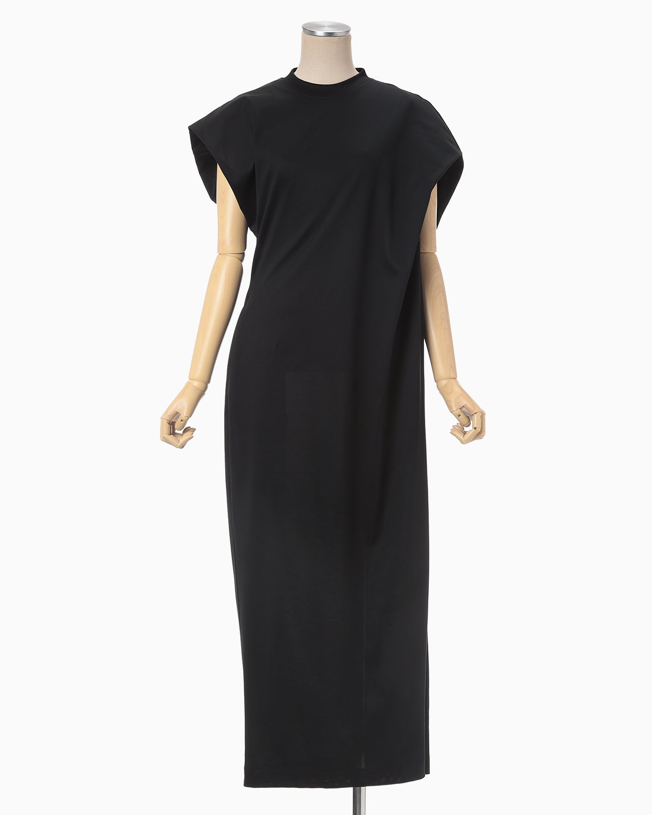Cotton Jersey Asymmetric Dress - black