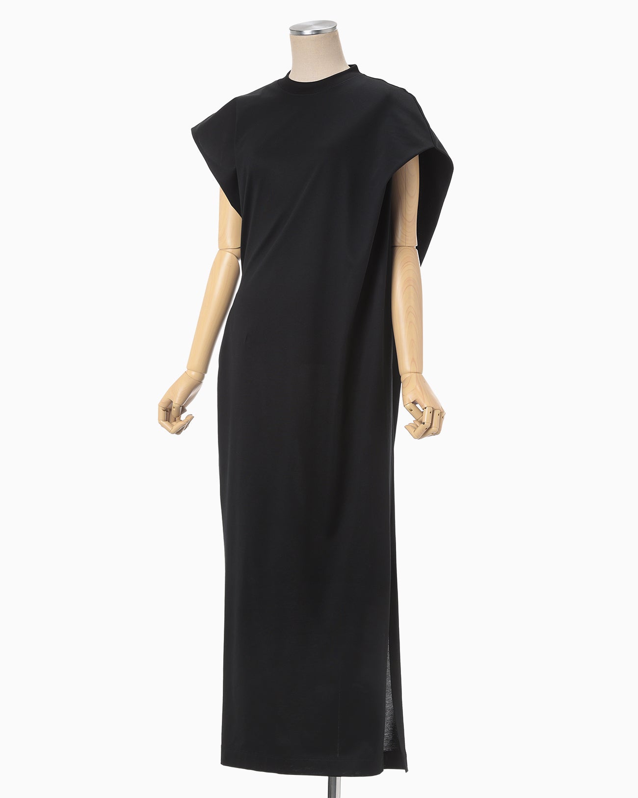 Cotton Jersey Asymmetric Dress - black