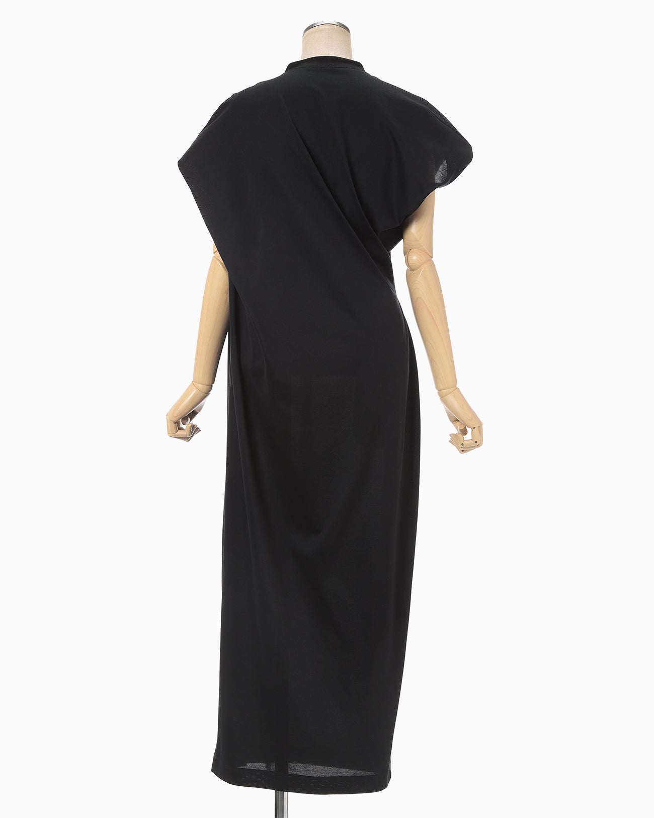 Cotton Jersey Asymmetric Dress - black