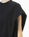 Cotton Jersey Asymmetric Dress - black
