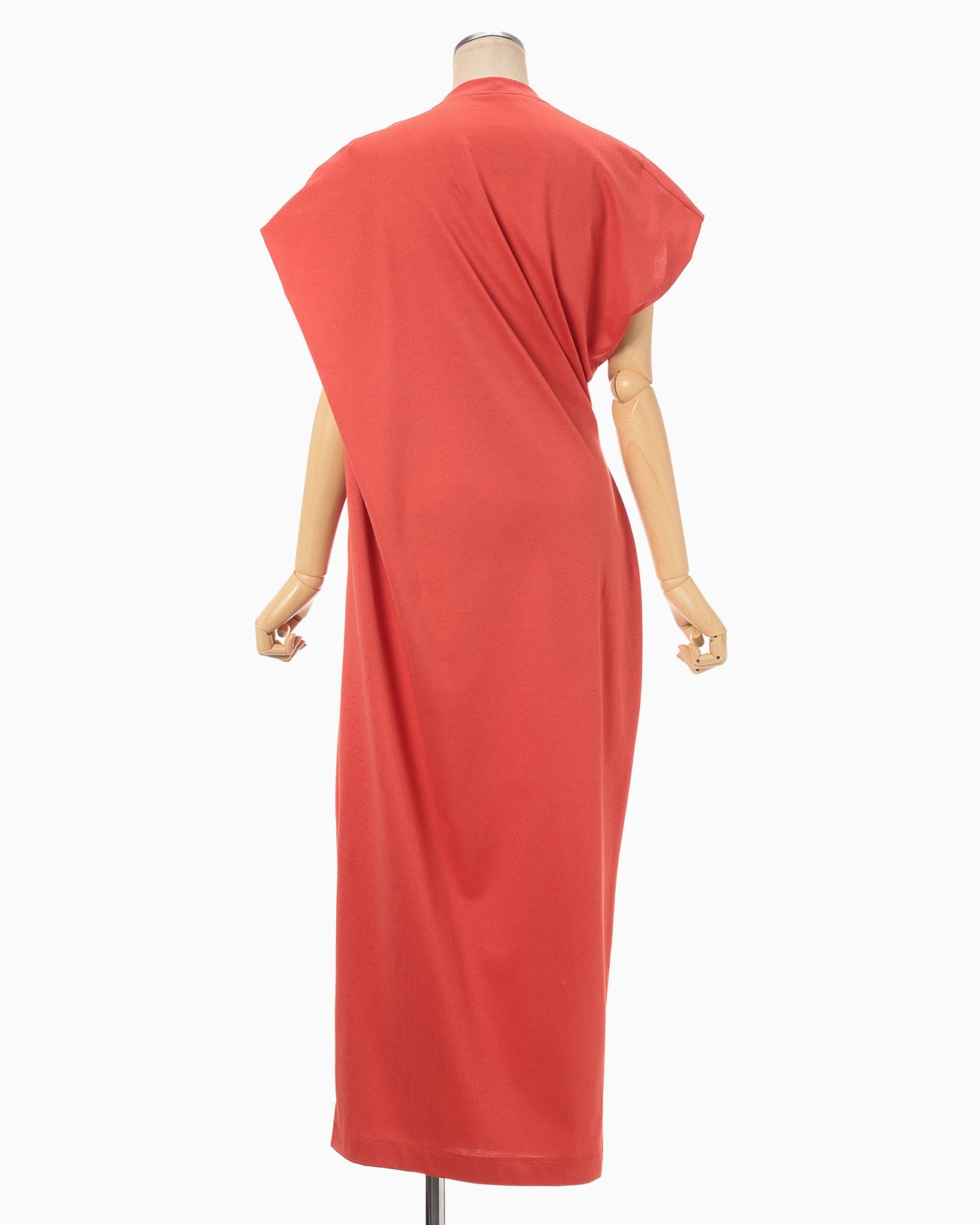 Cotton Jersey Asymmetric Dress - red