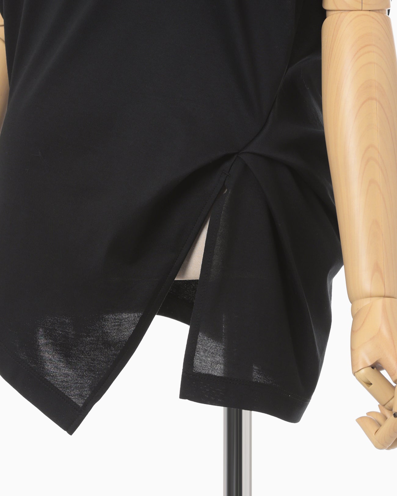 Cotton Jersey Asymmetric Sleeveless Top - black