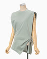 Cotton Jersey Asymmetric Sleeveless Top - grey