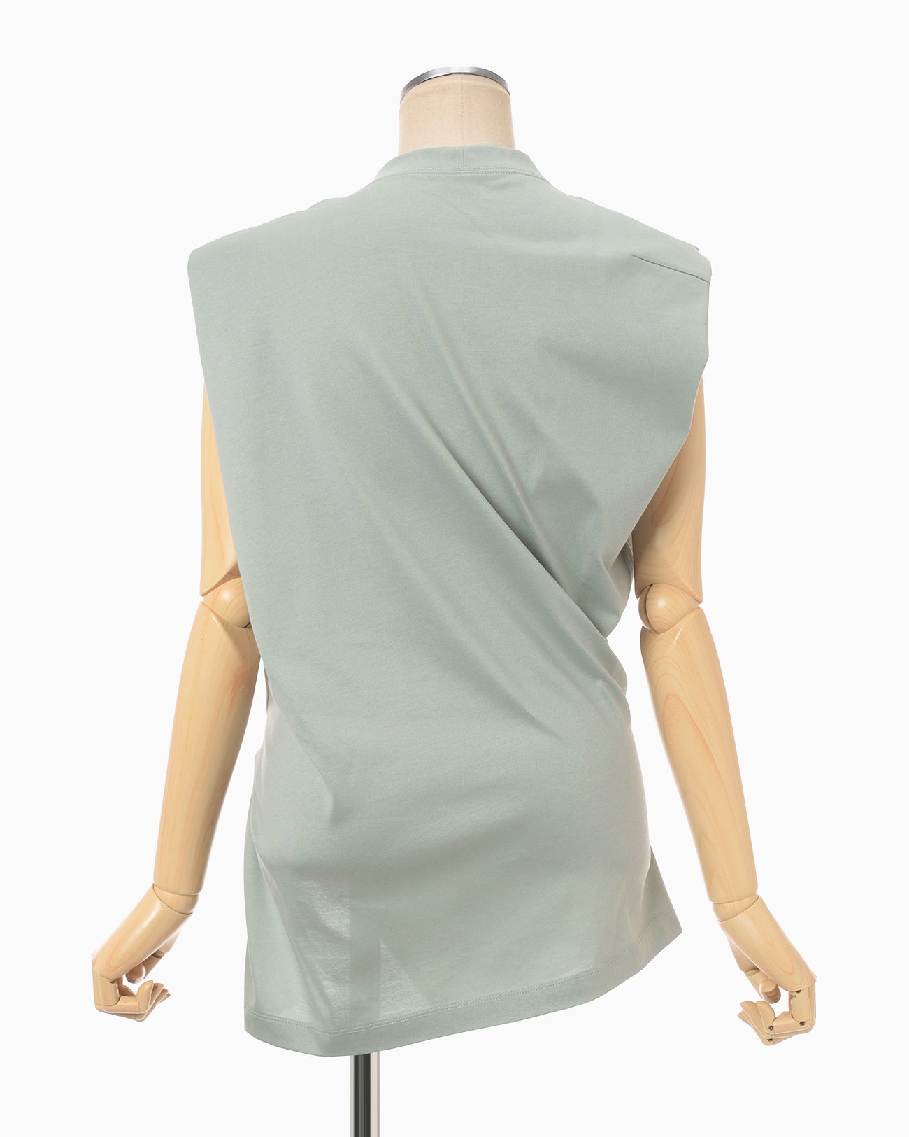 Cotton Jersey Asymmetric Sleeveless Top - grey