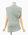 Cotton Jersey Asymmetric Sleeveless Top - grey