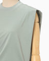 Cotton Jersey Asymmetric Sleeveless Top - grey