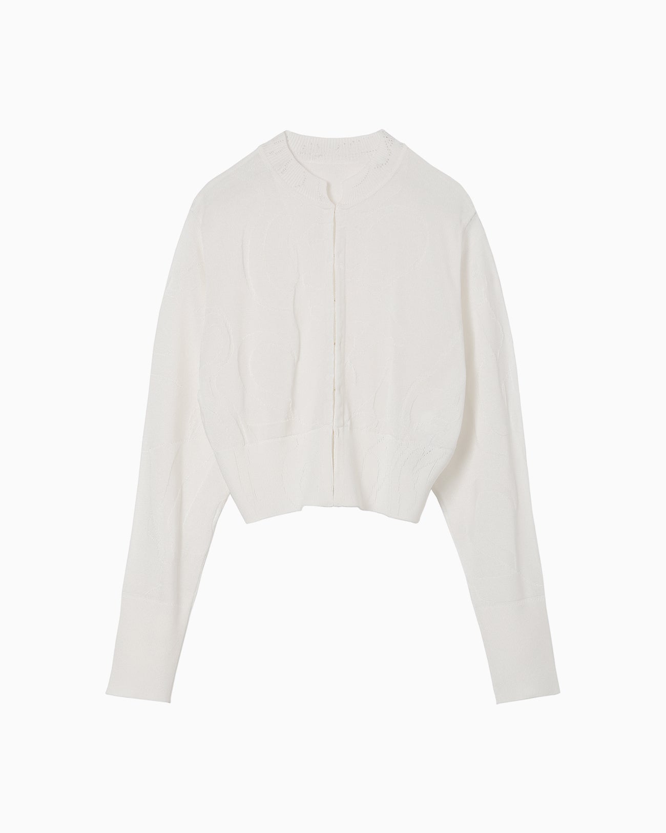 Woman Figure Knitted Cardigan - white - Mame Kurogouchi Woman Figure Knitted Cardigan - white - Mame Kurogouchi