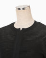 Curved Sleeve Knitted Cardigan - black