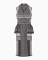 Geometric Pattern Knitted Dress - grey