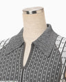Geometric Pattern Knitted Dress - grey