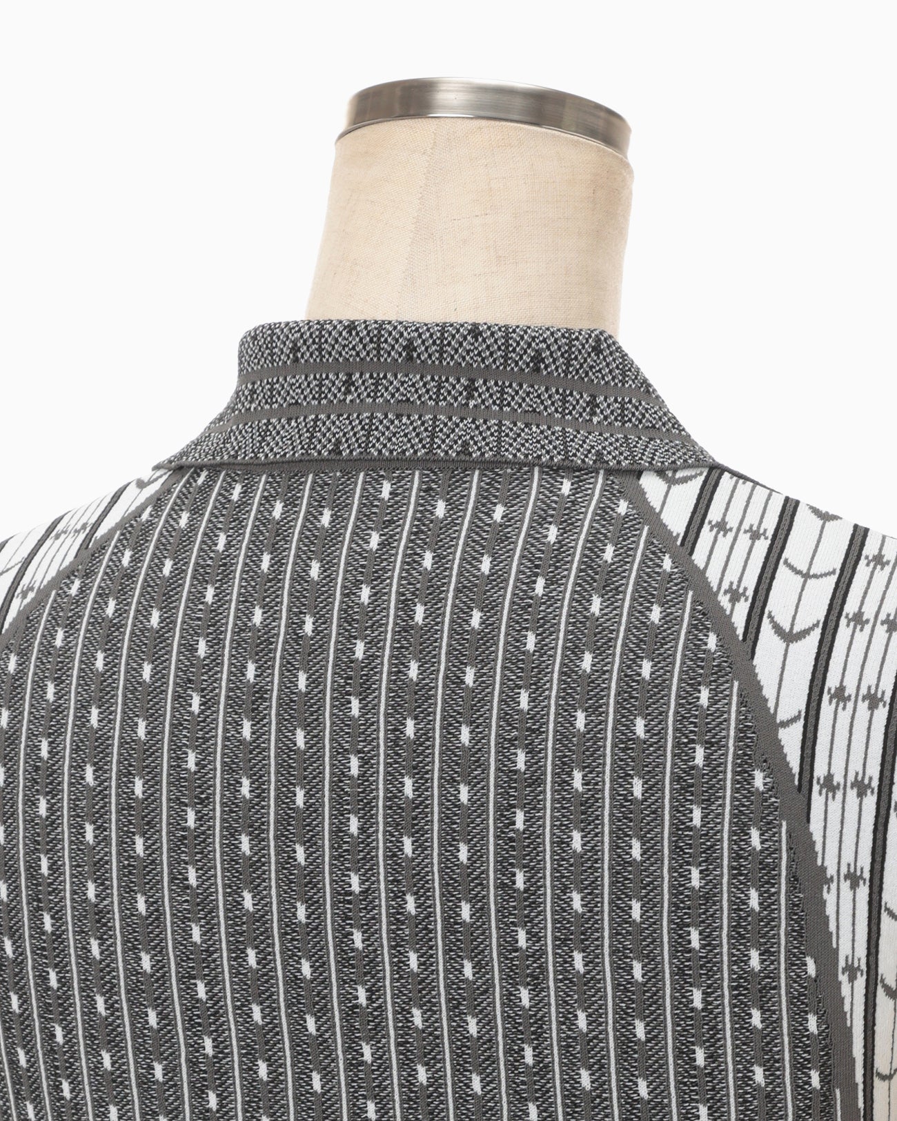 Geometric Pattern Knitted Dress - grey