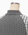 Geometric Pattern Knitted Dress - grey