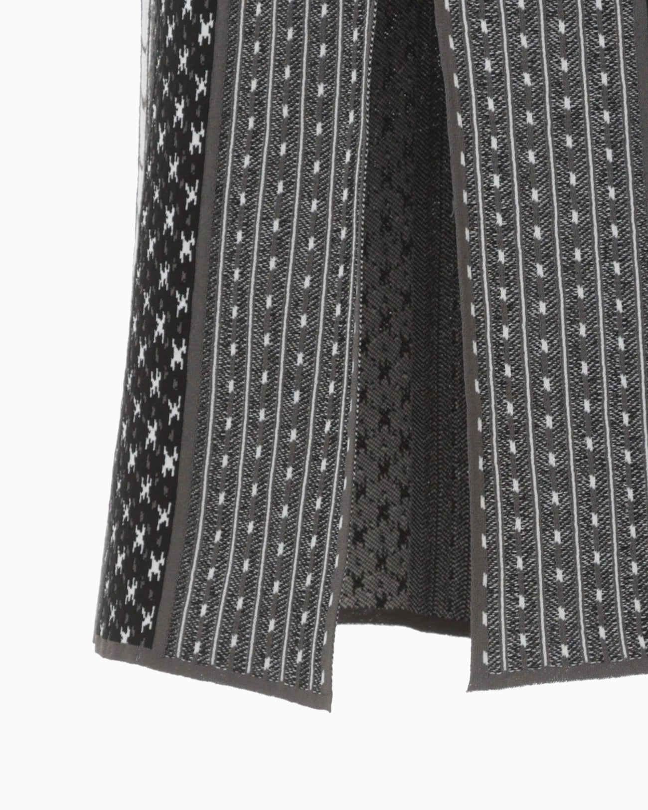Geometric Pattern Knitted Dress - grey
