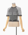 Geometric Pattern Knitted Top - grey
