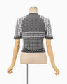 Geometric Pattern Knitted Top - grey