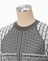 Geometric Pattern Knitted Top - grey
