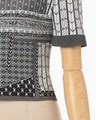Geometric Pattern Knitted Top - grey