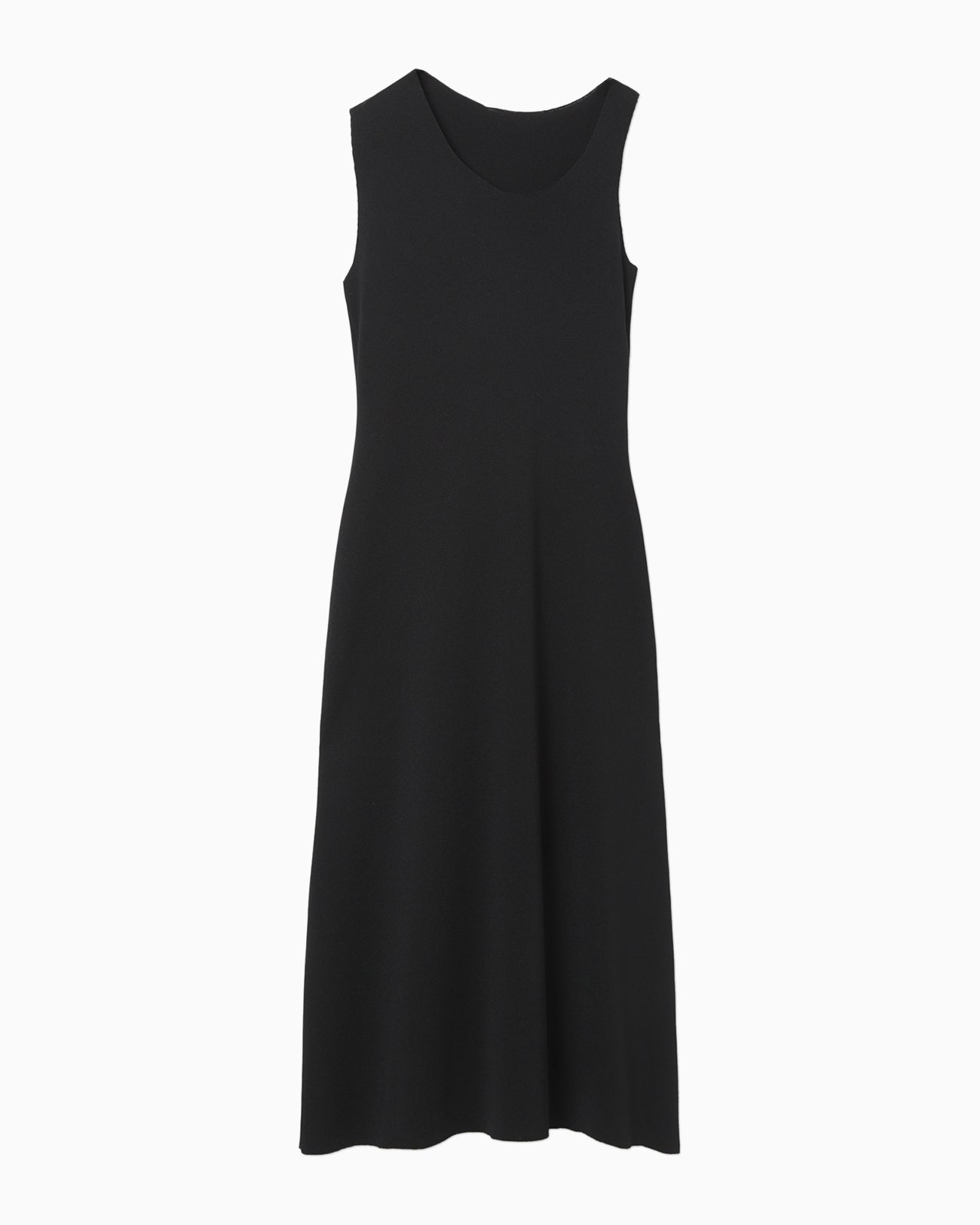 Asymmetric Neck Knitted Dress - black