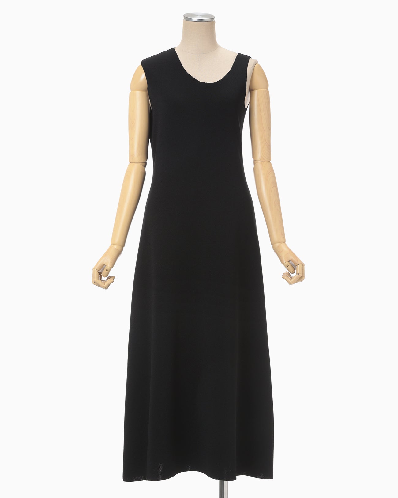 Asymmetric Neck Knitted Dress - black - Mame Kurogouchi