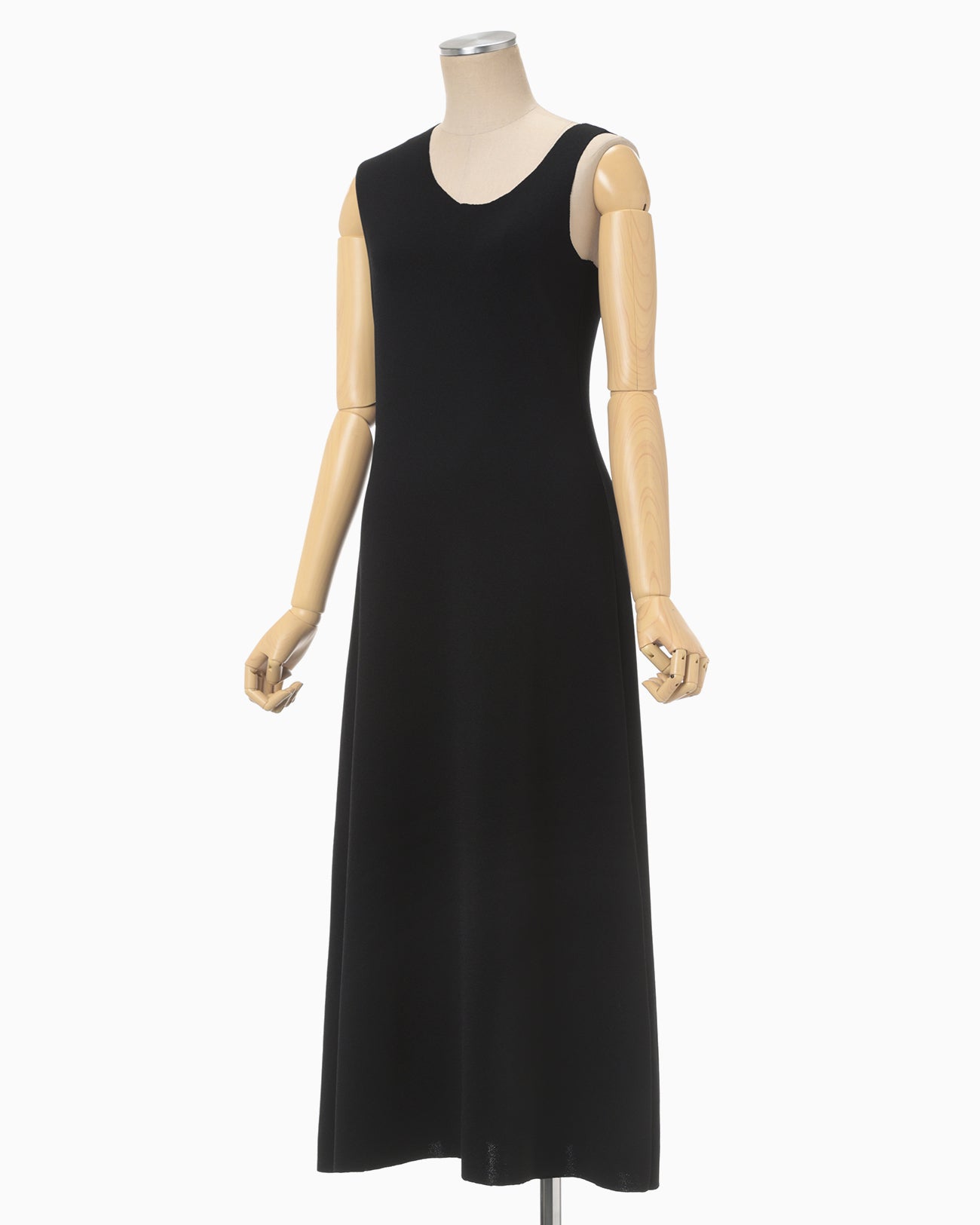 Asymmetric Neck Knitted Dress - black