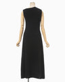 Asymmetric Neck Knitted Dress - black