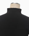 Asymmetric Neck Knitted Top - black