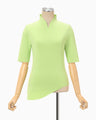 Asymmetric Neck Knitted Top - light green