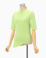 Asymmetric Neck Knitted Top - light green