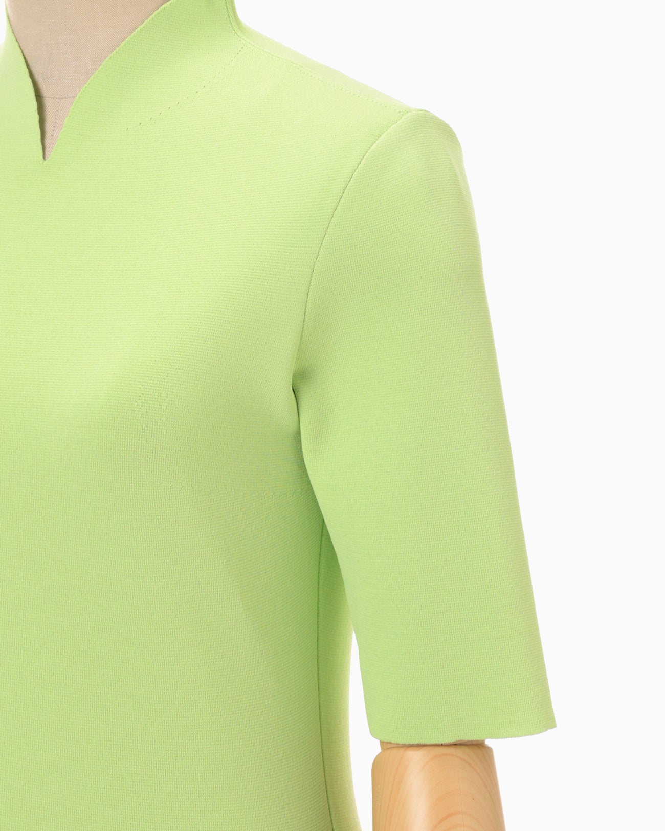 Asymmetric Neck Knitted Top - light green