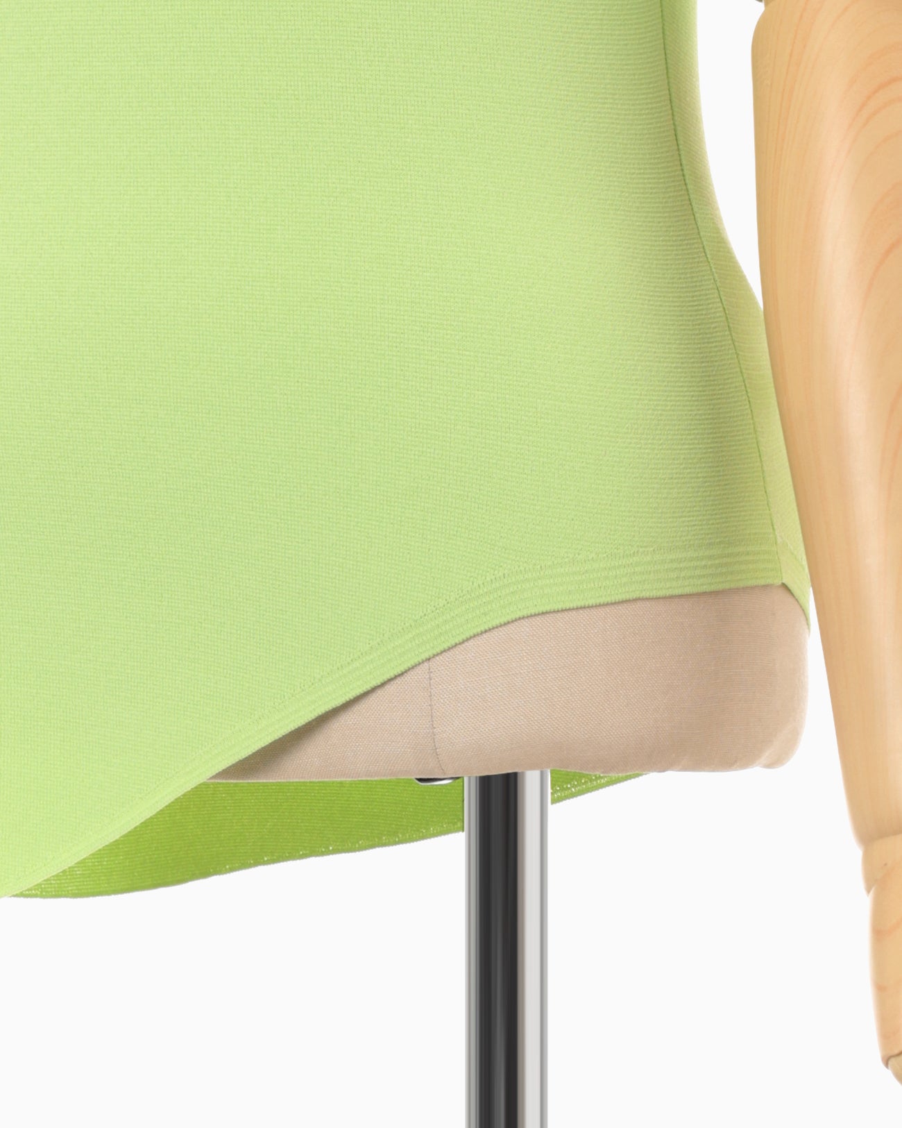 Asymmetric Neck Knitted Top - light green