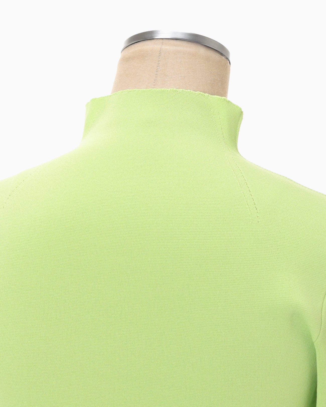 Asymmetric Neck Knitted Top - light green