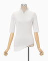 Asymmetric Neck Knitted Top - white
