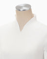 Asymmetric Neck Knitted Top - white