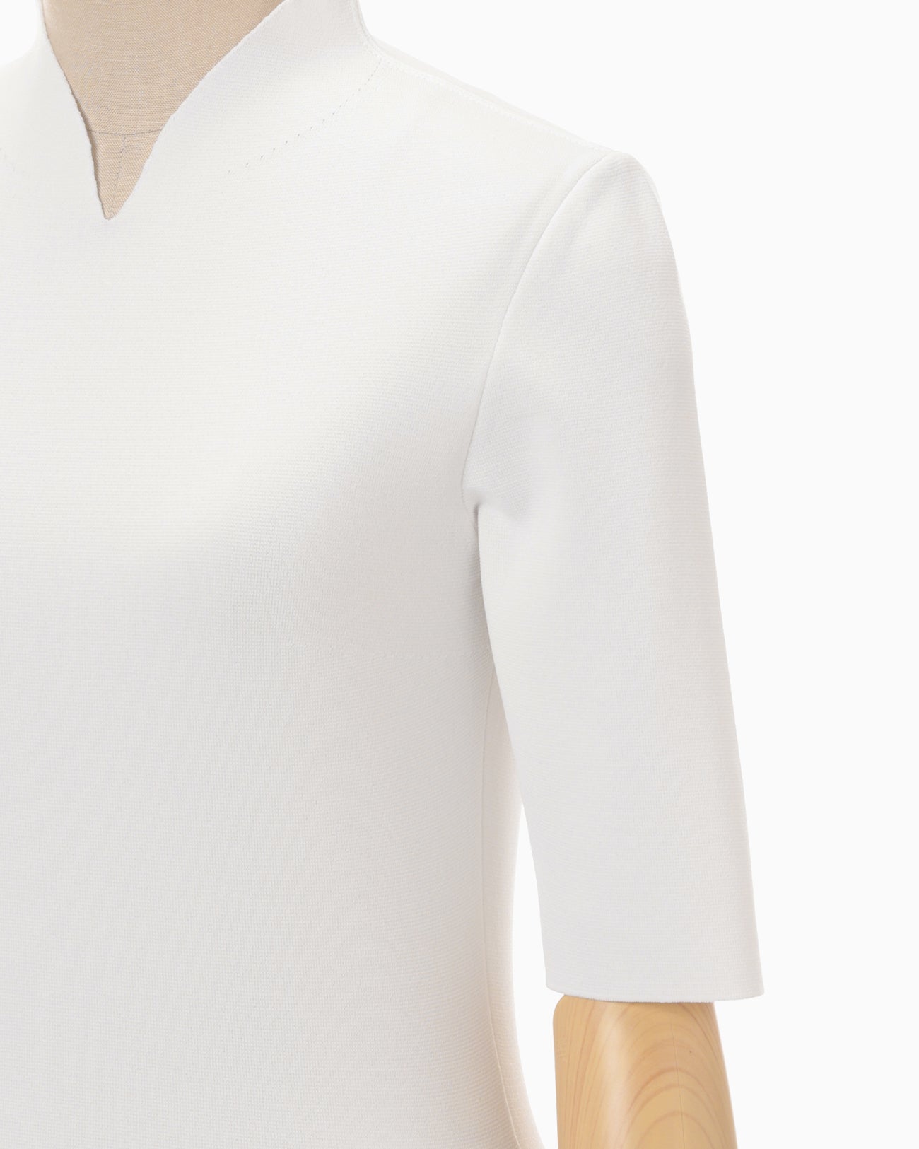 Asymmetric Neck Knitted Top - white