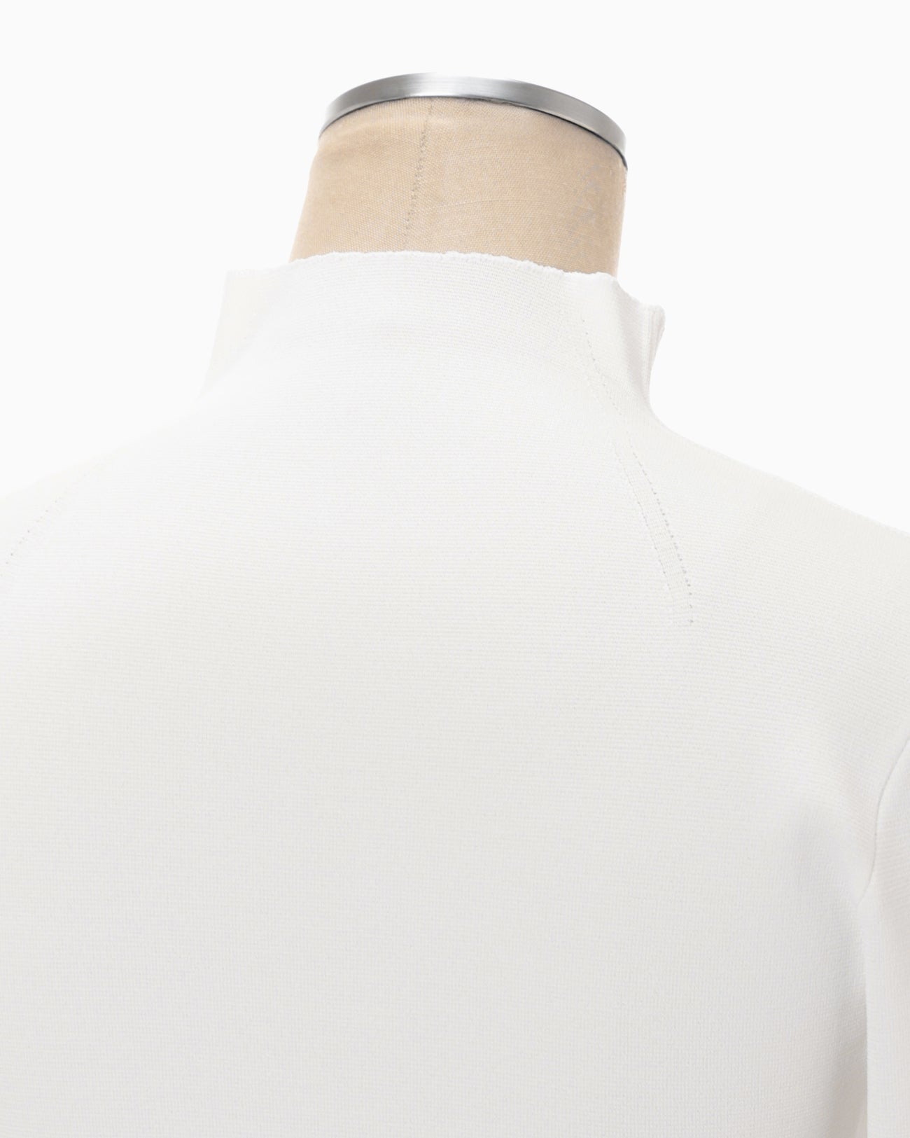 Asymmetric Neck Knitted Top - white