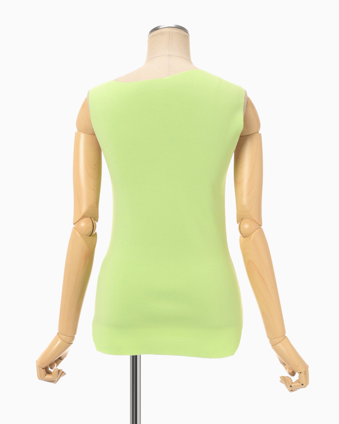Asymmetric Neck Knitted Sleeveless Top - light green
