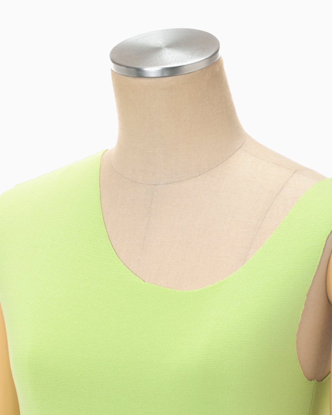 Asymmetric Neck Knitted Sleeveless Top - light green