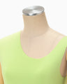 Asymmetric Neck Knitted Sleeveless Top - light green