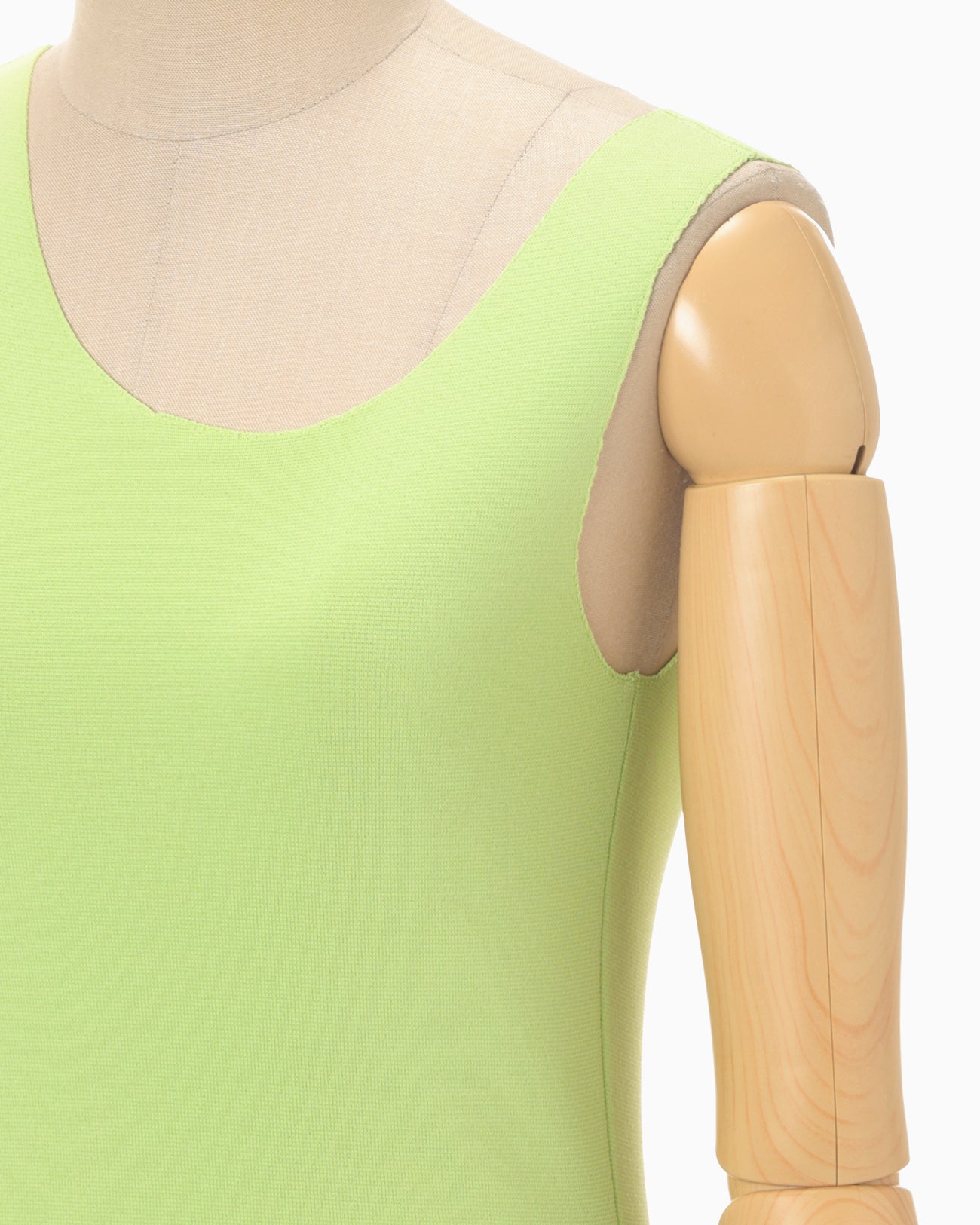 Asymmetric Neck Knitted Sleeveless Top - light green