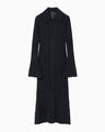 Lace Stripe Knitted Dress - navy