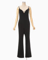 Triacetate Polyester Georgette Jumpsuits - black