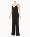 Triacetate Polyester Georgette Jumpsuits - black