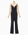 Triacetate Polyester Georgette Jumpsuits - navy