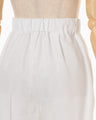 Viscose Rayon Floral Jacquard Trousers - white